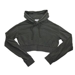 Talentless Gray Cropped Hooded Sweatshirt Large